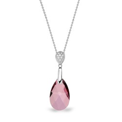 Collier Dainty Drop argent rhodi  cristal