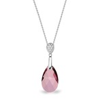 Collier Dainty Drop argent rhodi  cristal  