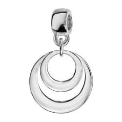 Charms coulissant argent rhodi 2 cercles a persannaliser