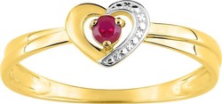 Bague coeur rubis or jaune 197197.R3