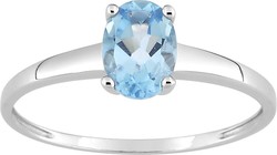 Bague or blanc topaze 9 carats