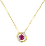 Collier bicolore oxyde rubis