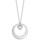 COLLIER ARGENT RHODIE CERCLE AVEC MOTIF COEUR OXYDES BLANCS 