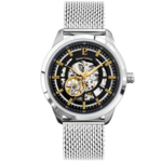 Montre Homme AUTOMATIC Cadran Noir Bracelet Acier milanais A