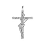 Pendentif argent rhodi croix Rock