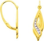 Boucles d&#039;oreilles dormeuse or jaune &amp; rhodium