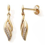 Boucles d&#039;oreilles bicolore 9 carats 