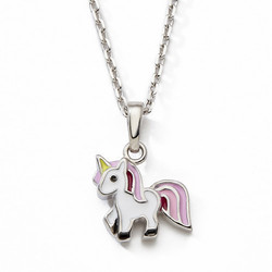 COLLIER 925 LICORNE LAQUE 42CM