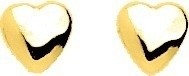 Boucles d'oreilles coeur or jaune