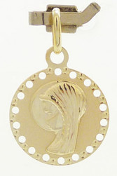 MEDAILLE OR JAUNE  RONDE AJOURE VIERGE