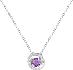 Collier amethyste or blanc 5FA733GAZ