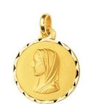 Médaille vierge plaqué or