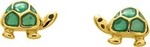Boucles d&#039;oreilles or jaune tortue verte