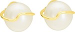 Boucles d&#039;oreille or jaune perles de culture