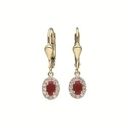 Boucles d'oreilles pendante Rubis Oxydes XBR38R