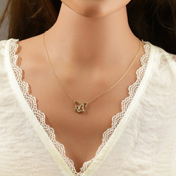 collier plaqu or papillon