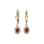 Boucles d&#039;oreilles pendante Rubis Oxydes XBR38R