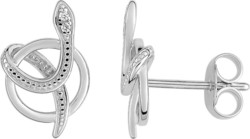 Boucles d'oreilles  serpent oxydes argent rhodi