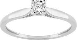 Solitaire diamant or blanc