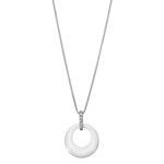 Collier argent cramique oxydes de zirconium