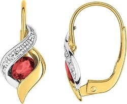 boucles d'oreilles rubis diamant