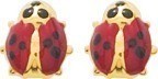 Boucles d'oreilles coccinelle or jaune 9 carats