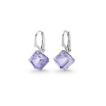 Boucles d&#039;oreilles Cube argent rhodi  