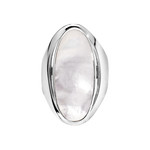 Bague argent nacre blanche 