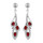 COLLIER ARGENT RHODIE 3 NAVETTES PIERRES ROUGE SYNTHETIQUE E