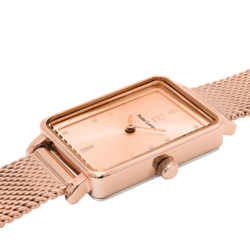 Montre Femme ARIANE Cadran Dor rose Bracelet Acier milanais