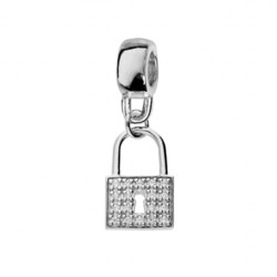 CHARMS COULISSANT ARGENT PLATIN SUSPENDU CADENAS OXYDES BLA