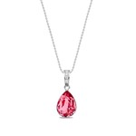 Collier Classy Pear argent rhodi  cristal  