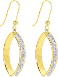 Boucles d'oreille or jaune pendante & glitter scintillante