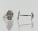 Boucles d&#039;oreilles licorne or blanc 9 carats