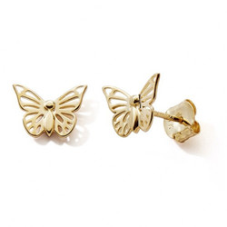 Boucles d'oreille or 9 carats papillon
