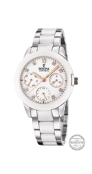 Montre, Femme, Acier cramique, Multifonction, Festina