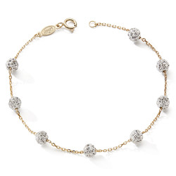 BRACELET 375 OR JAUNE BOULES 4 MM