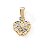 PENDENTIF OR JAUNE COEUR OXYDES ZIRCONIUM