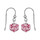 Boucles d'oreilles argent  crochet et cube  cristal