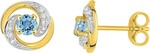 Boucles d&#039;oreilles clous topaze &amp; oxydes or jaune 9 carats