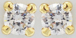  Boucles d&#039;oreilles clous oxydes or jaune 9 carats