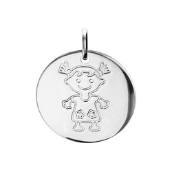 Pendentif argent rhodi petite fille