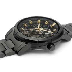 Montre Homme AUTOMATIC Cadran Noir Bracelet Acier Noir