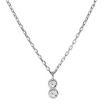 COLLIER ARGENT RHODIE 2 OXYDES BLANCS SERTIS CLOS  