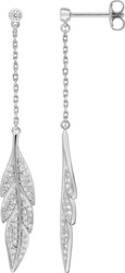 Boucles d'oreilles pendante, argent feuilles ASWA274Z