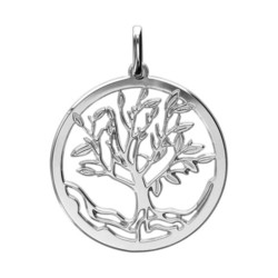 Pendentif argent rhodi arbre de vie