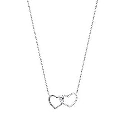 Collier argent rhodie double coeur 87098842