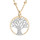 COLLIER ARGENT ET DORURE JAUNE PENDENTIF ARBRE DE VIE GRANIT