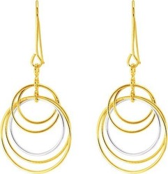 Boucles d'oreilles pendante bicolore 9 carats