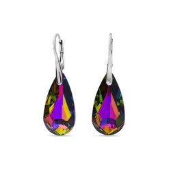 Boucles d'oreilles Teardrop argent rhodi Cristal